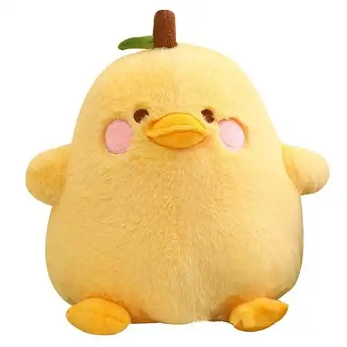 8" /20cm Plush Yellow Duck Soft Stuffed Animal Toy,Cute Fruit Pear Duck Plush Pillow Duck Stuffed Animal Toy for Kids for Boys Girls Birthday Gift Party Sofa Decoration (yellow)