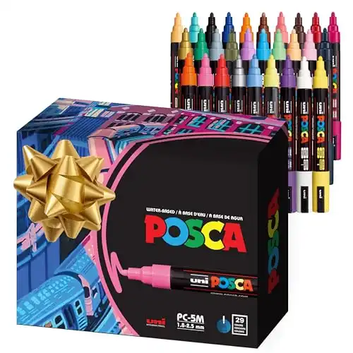 29 Medium Posca Markers with 5M Reversible Tips