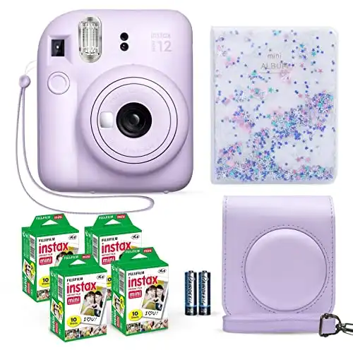 Fujifilm Instax Mini 12 Instant Camera Lilac Purple + Fuji Film Value Pack Bundle