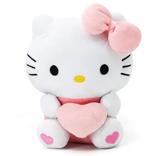 Kawaii Plush Toy with Love Piloow, Soft Cartoon Plush, Theme Party Favor, Birthday Gift for Girls Boys (Pink B)