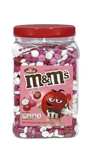 M&M S Milk Chocolate Valentine s Day Candy Jar, 62 oz