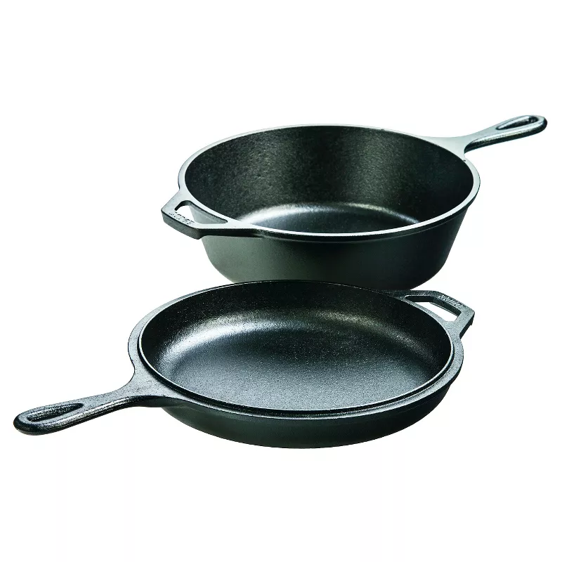 Lodge 3.2qt Cast Iron Skillet & Frying Pan Set