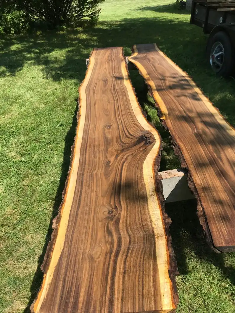 Live Edge Wood Slab - Dark Walnut