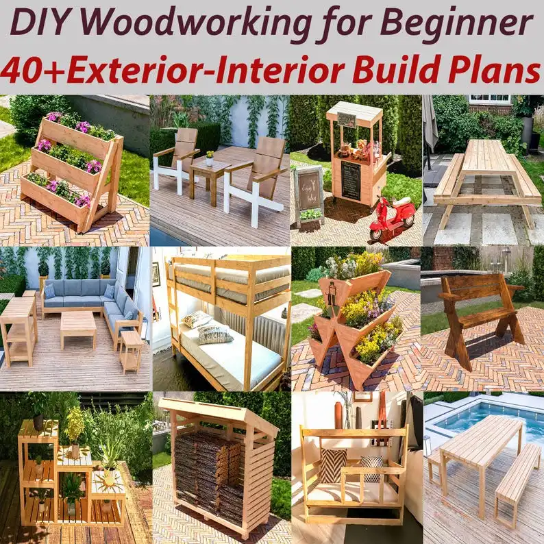 DIY Woodworking for Beginners – 50 Exterior and Interior Build Plans