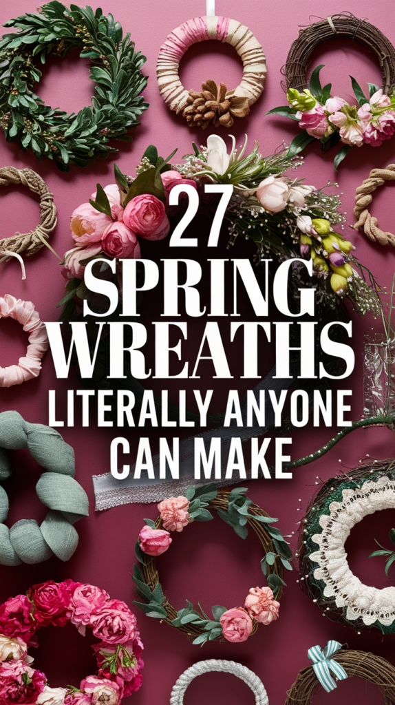 27 Amazing Inexpensive DIY Spring Wreaths