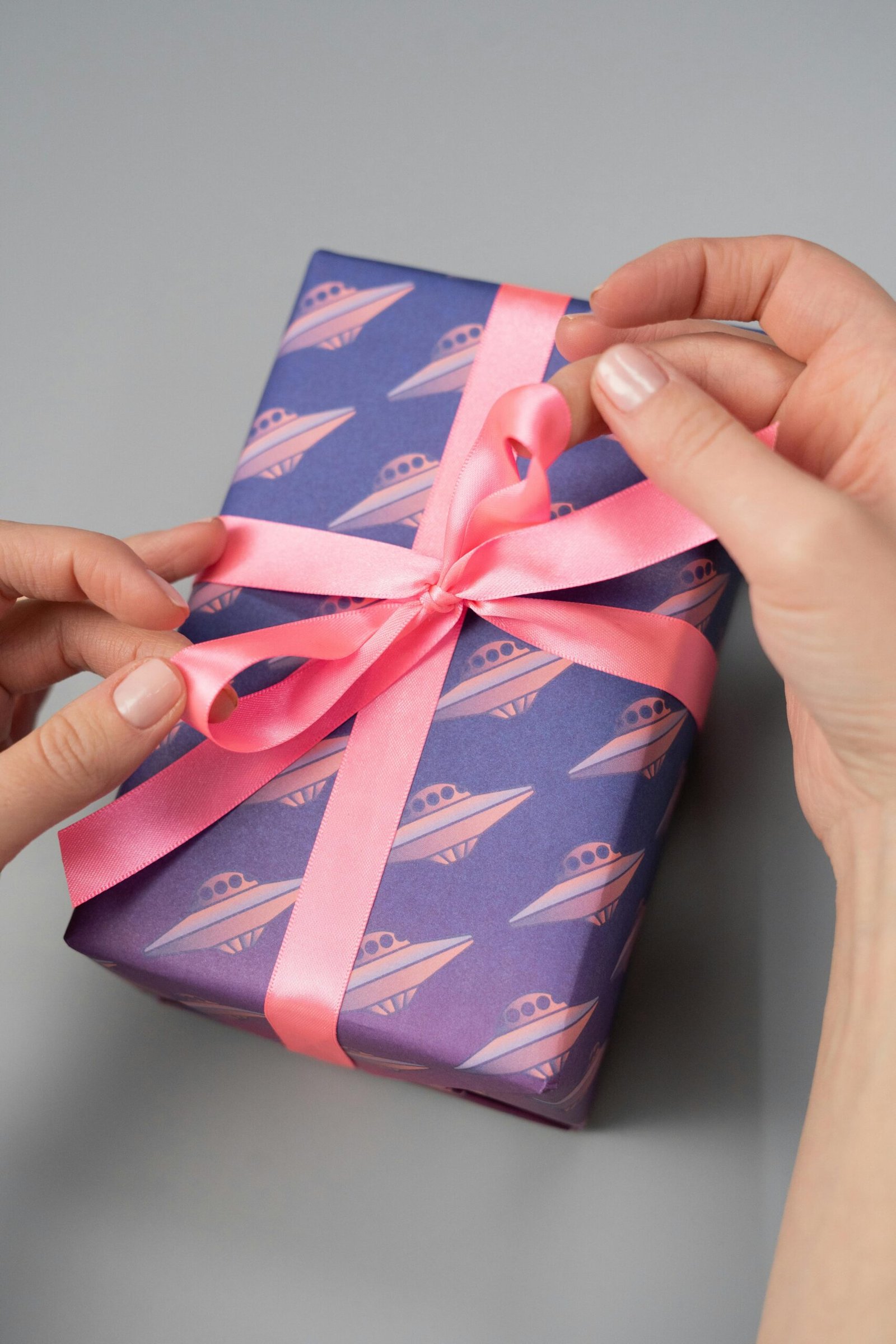 retro and electic pink and purple wrapping paper