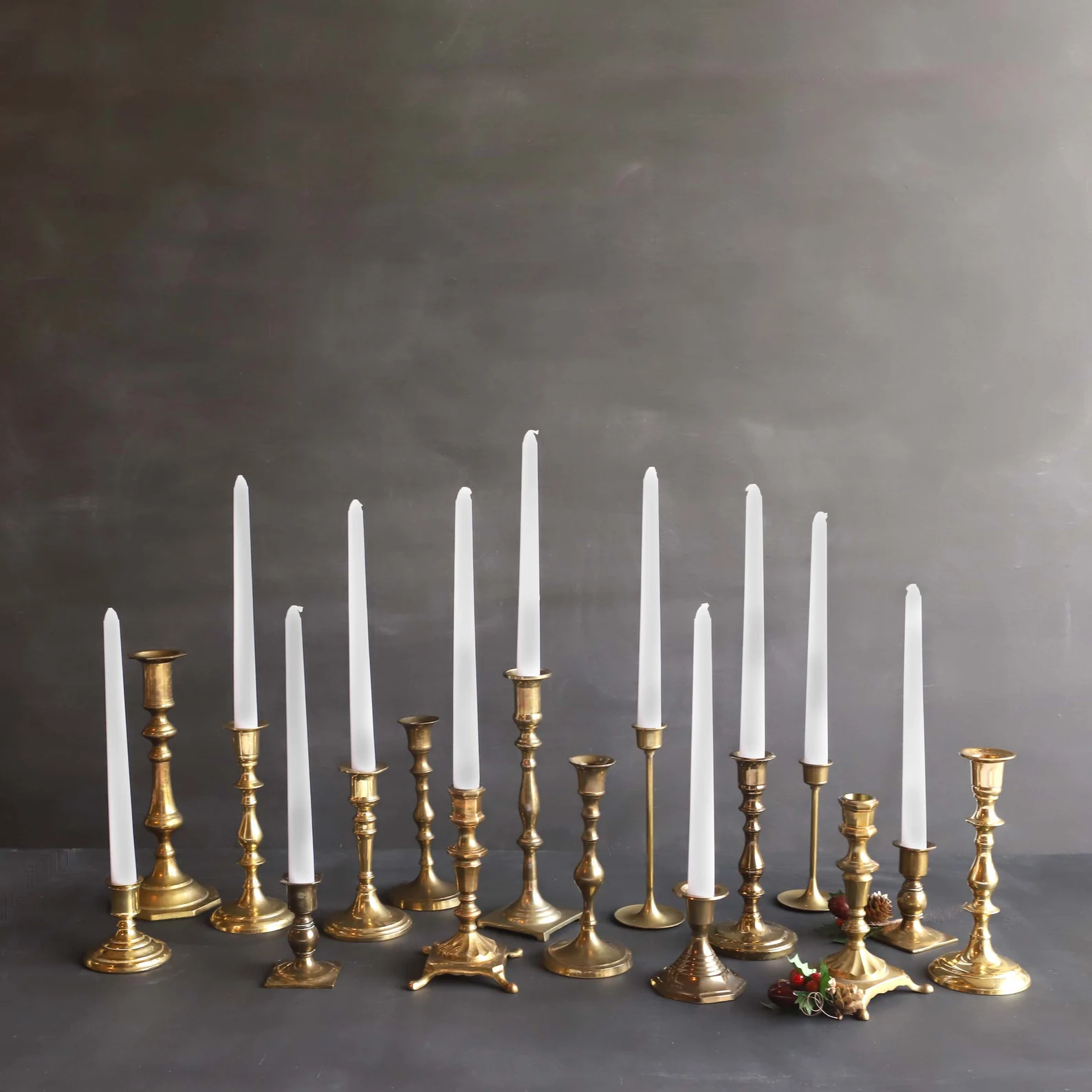 Antique Solid Brass Candlesticks