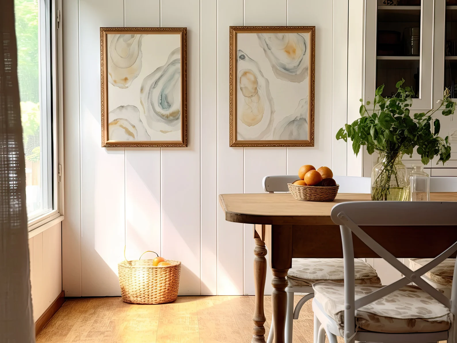 Matching Coastal Oyster Watercolor Prints